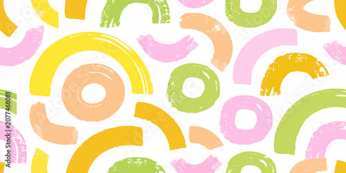 Abstract organic brushstroke pattern colorful vector illustration on white background