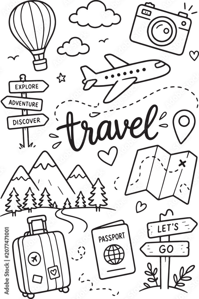 Fototapeta premium hand drawn doodle icons set