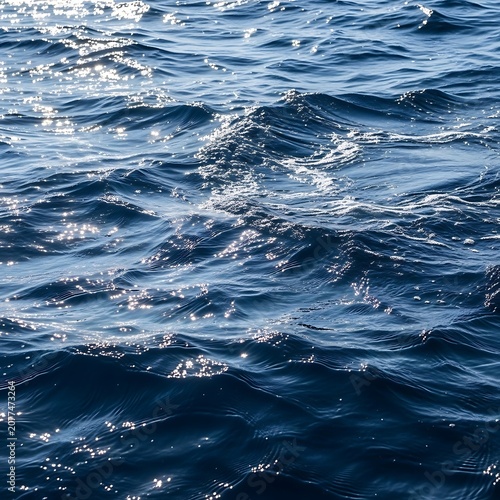 Turbulent ocean waves under cloudy sky.