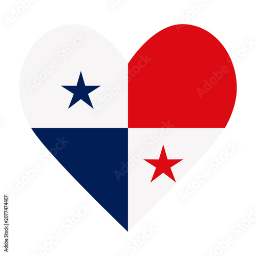 Panama flag in the shape of a heart