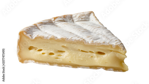 Fényképezés Wedge of soft bloomy rind cheese with creamy interior