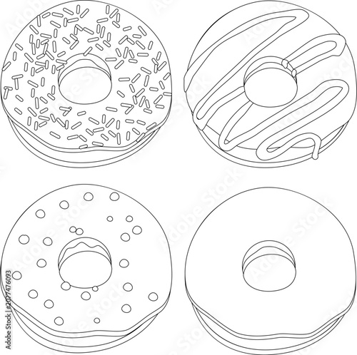 Obraz na płótnie Donuts on white background