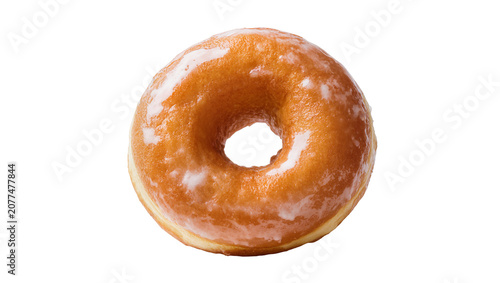 Canvastavla Glazed ring donut with white icing swirls
