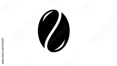 Schilderij op canvas coffee beans symbol, black isolated vector silhouette