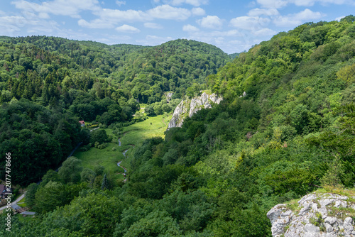 Ojców National Park (Ojcowski Park Narodowy) seen from above, Ojców, Poland