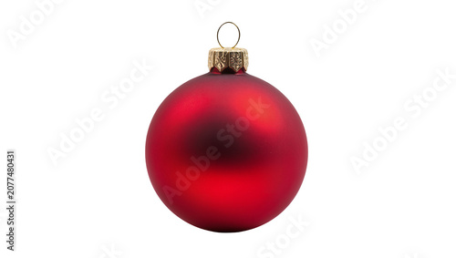 Red Christmas Bauble Ornament with Gold Cap