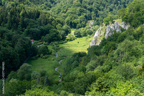 Ojców National Park (Ojcowski Park Narodowy) seen from above, Ojców, Poland
