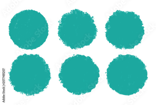 Photography Circular brushstroke patterns in teal color textured vector arrangement for desi