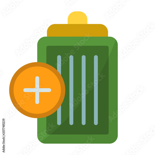 Foto Battery Add Icon Design