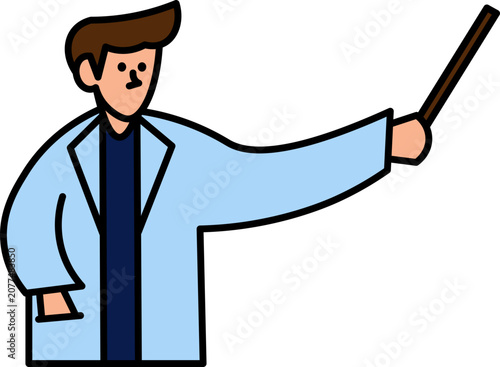 Doctor pointing with stethoscope in hand