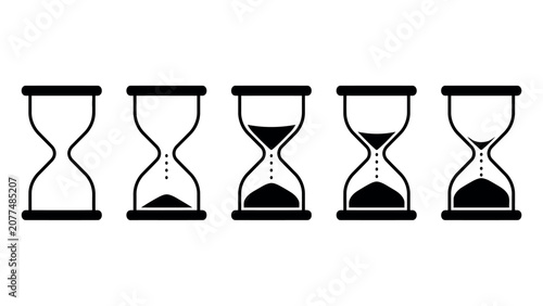 Tableau sur toile Hourglass timer icons in various stages