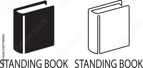 Cuadro en lienzo Standing Books Icon Set, Collection and of Hardcover Book, Library, Reading, Edu