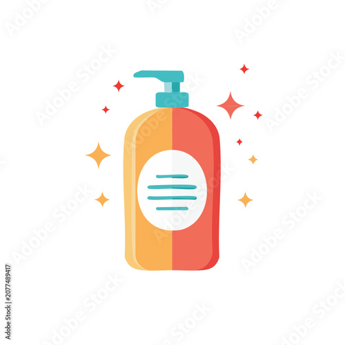 Flat vector illustration of a soap dispenser with pump