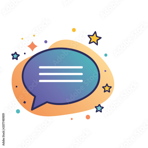 Speech bubble icon with stars and dots