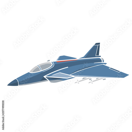 Blue Fighter Jet Vector Illustration