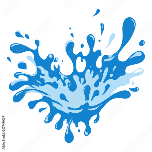 Blue water splash vector illustration