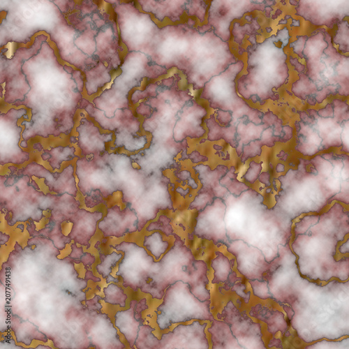 Elegant pink marble texture with intricate golden veins, perfect for luxurious backgrounds and design.