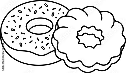 Foto Donuts on transparent background illustration of two donuts with sprinkles