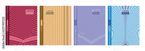 Foto Abstract geometric cover design collection set.
