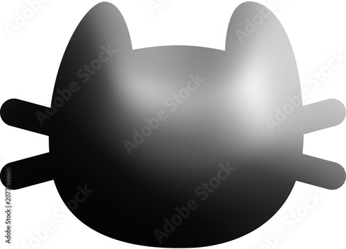 Photography sliver metal 3d cat face icon
