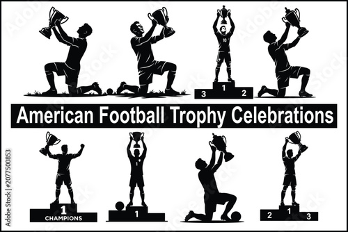 American Football Trophy Celebration Set