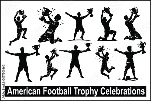 American Football Trophy Celebration Set