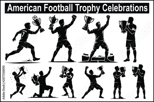 American Football Trophy Celebration Set