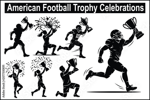 American Football Trophy Celebration Set