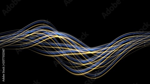 Abstract Wavy Light Trails Motion Background Dynamic Glowing Lines Digital Art Animation.