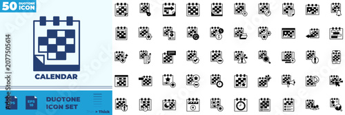 Bild auf Leinwand Calendar Editable Icons set, Duotone icons vector collection