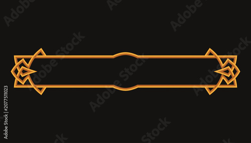 Frame medieval game ui. Empty rectangle frame in old style, interface element. Metallic banner or decorative border. Vector cartoon of blank rectangle button