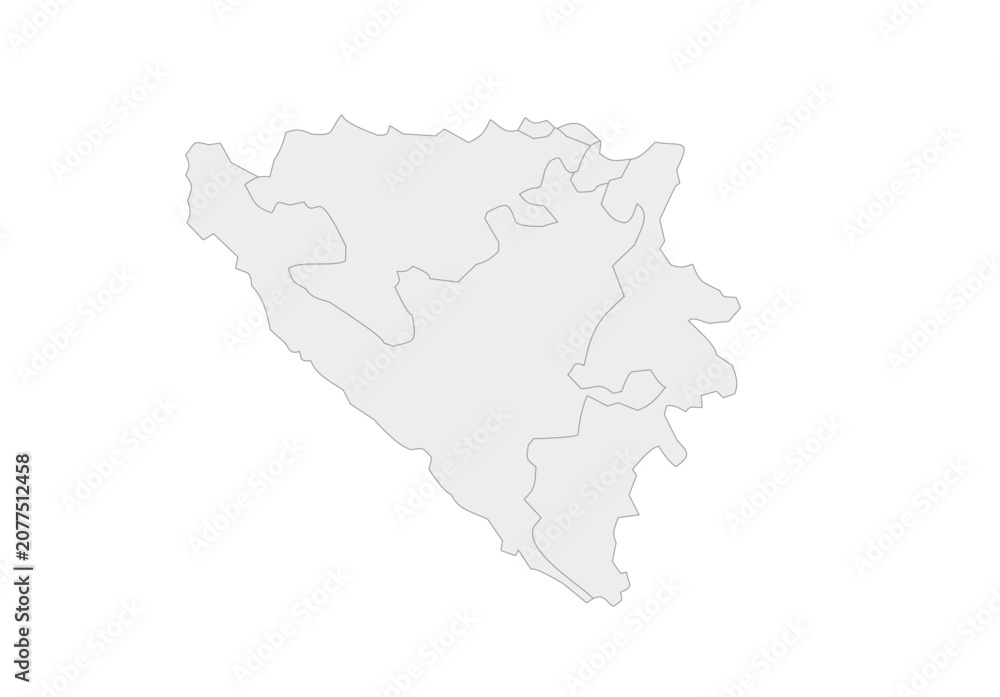 Obraz premium Bosnia and Herzegovina map greyscale. Country outline shape. Vector illustration flat style.