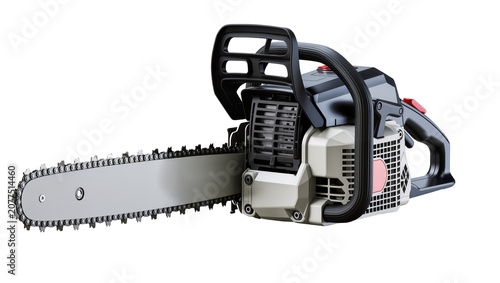 Foto Professional gasoline chainsaw with metal bar and chain