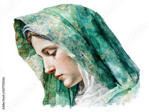 Blessed Mother Side Profile AI Generative