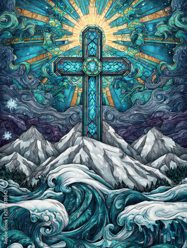 Archangel with Sword and Serpent – AI Generative