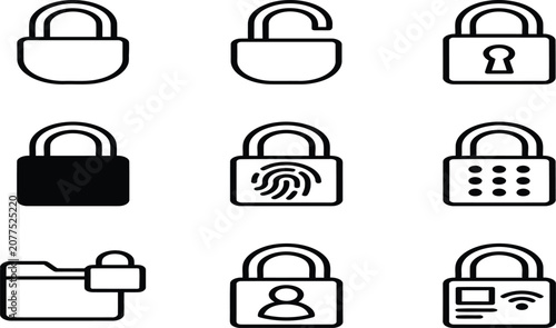 Security lock icons for data protection and privacy