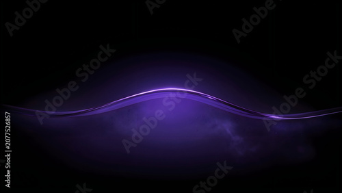 Purple glowing wave light effect on dark background