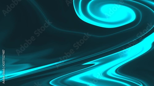 Abstract Glowing Blue Green Liquid Light Flow Background Loop.