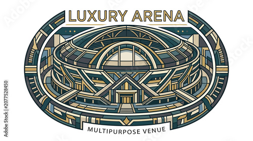 фотографія Luxury Arena Multipurpose Venue Illustration - Modern Stadium Design