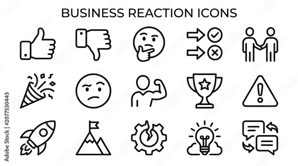 Fototapeta premium Premium Monoline Emoticon Icon Set Modern Outline Emoji Expression Vector Collection