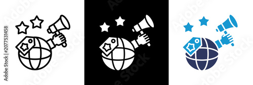 Brand Advocacy triple icon