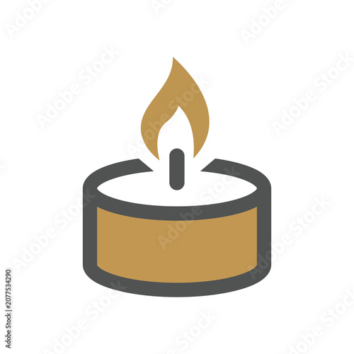 Φωτογραφία Scented tealight candle with flame vector icon minimalist spa and aromatherapy l