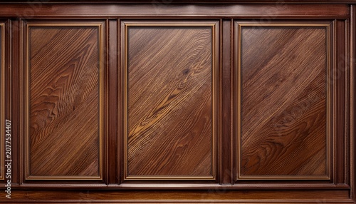 Luxury Wood Paneling Background Or Texture Highly Crafted Classic Traditional Wood Paneling With A Frame Pattern Often Seen In Courtrooms Premium Hotels And Law Offices