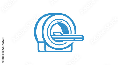 Medical MRI Machine Technology Icon Blue.