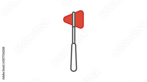 Red Flag on a Metal Post.
