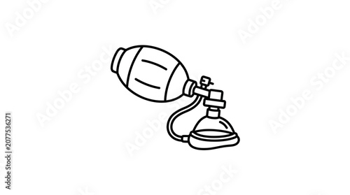 Desk Lamp Simple Line Drawing Illustration.