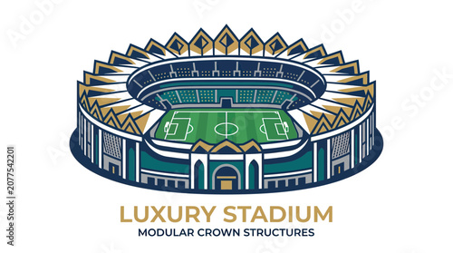 Modern Soccer Stadium with Luxury Modular Crown Structures - Sports Arena