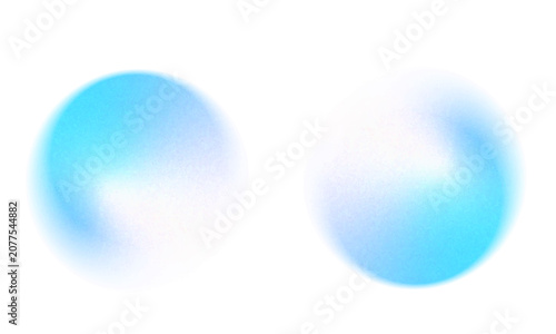 Gradient background, color gradation circle with grain noise texture, vector abstract watercolor holographic blu