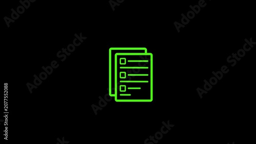Two green document icons stacked on a black background paper file