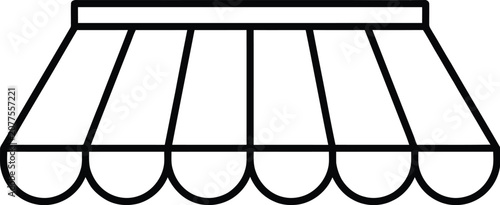 Awnings roof canopy icon for storefront or market stall design in retail business branding and e-commerce website interface graphic elements